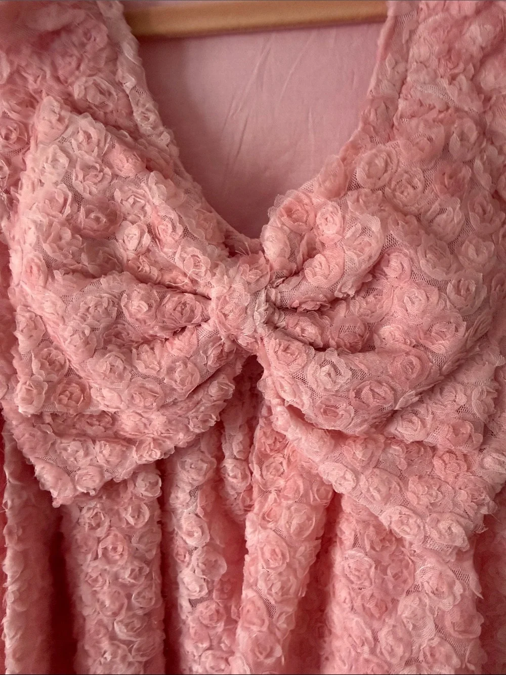 Konges Slojd Girls' Pink Rosette Bow Formal Dress Size 3Y